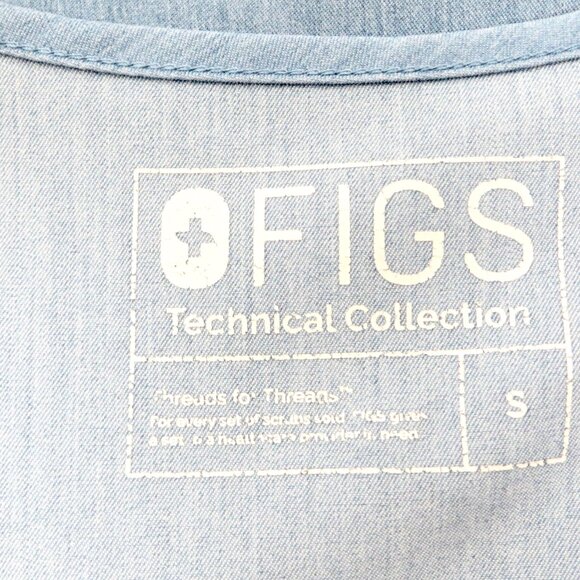 NEW! FIGS CASMA Three Pocket Scrub Top Indigo Blue Women SZ Small - Picture 6 of 7